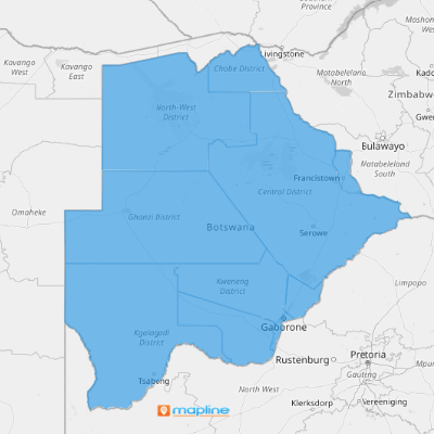 Map of Botswana districts