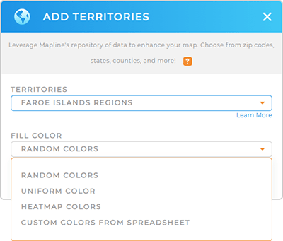 Color-code your map of Faroe Islands regions