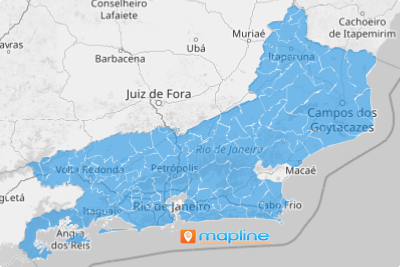 Map of Brazil Municipalities Rio de Janeiro