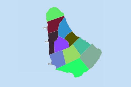 Map of Barbados Parishes