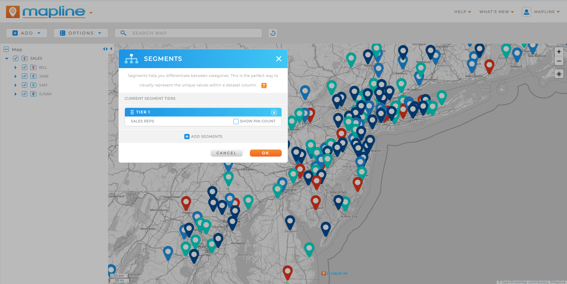 Mapline's Geo Mapping: the world's best mapping and analytics software