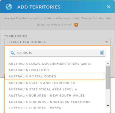 How to add Australian postal codes in Mapline