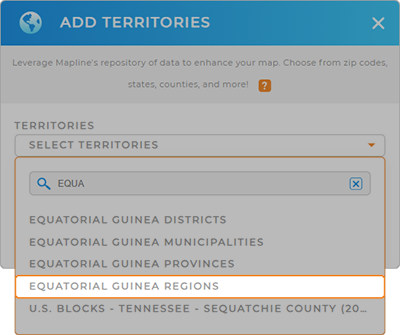 Add Equatorial Guinea regions to your business map