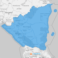 Map of Nicaragua departments