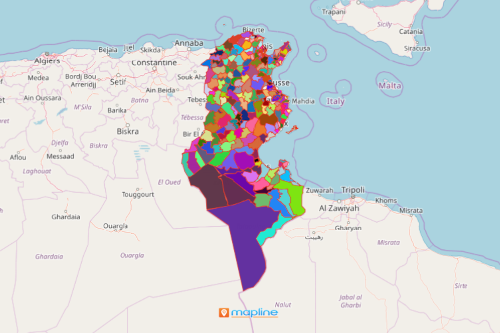 Create Tunisia Map Using Mapline's Territory Mapping Software