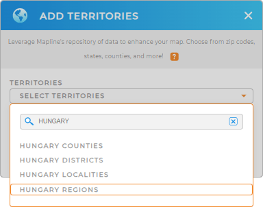 Add Hungary Regions to your map in Mapline