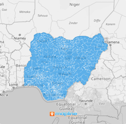 Map of Nigeria local government areas