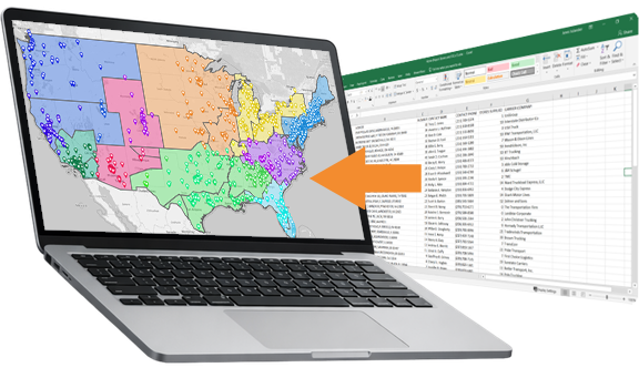 Make a map from Excel data in Mapline