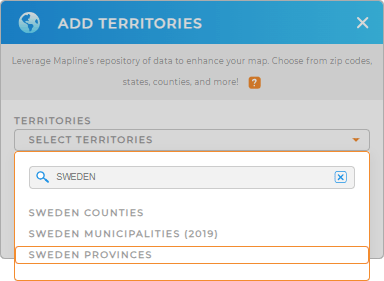 Add Sweden provinces to your map in Mapline