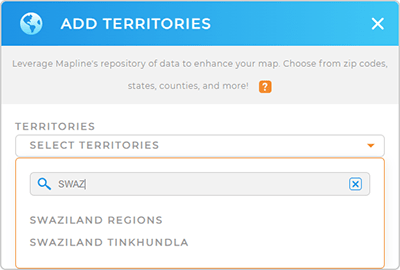 Add Swaziland regions to your map in seconds