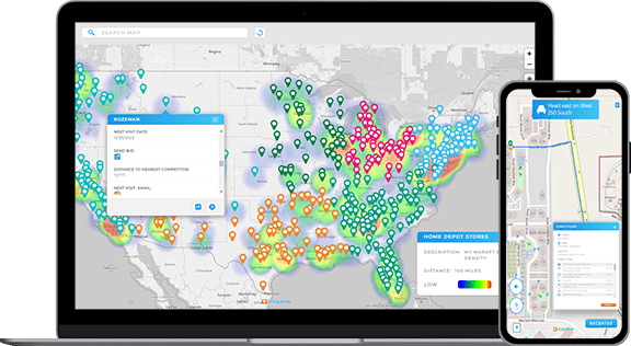 Mapline heat map and mobile navigation