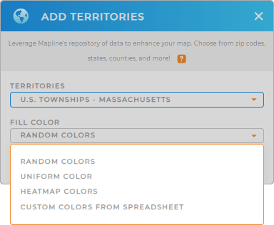 Color-code your U.S. Townships territory map in seconds