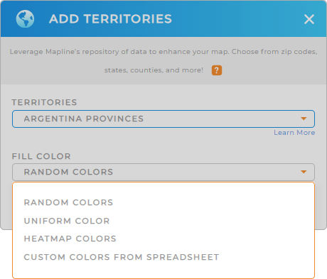 Color-code your Argentina Provinces territory map in seconds