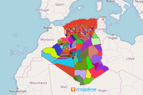 Create a Map of Algeria Municipalties using Mapline’s Territory Mapping Software
