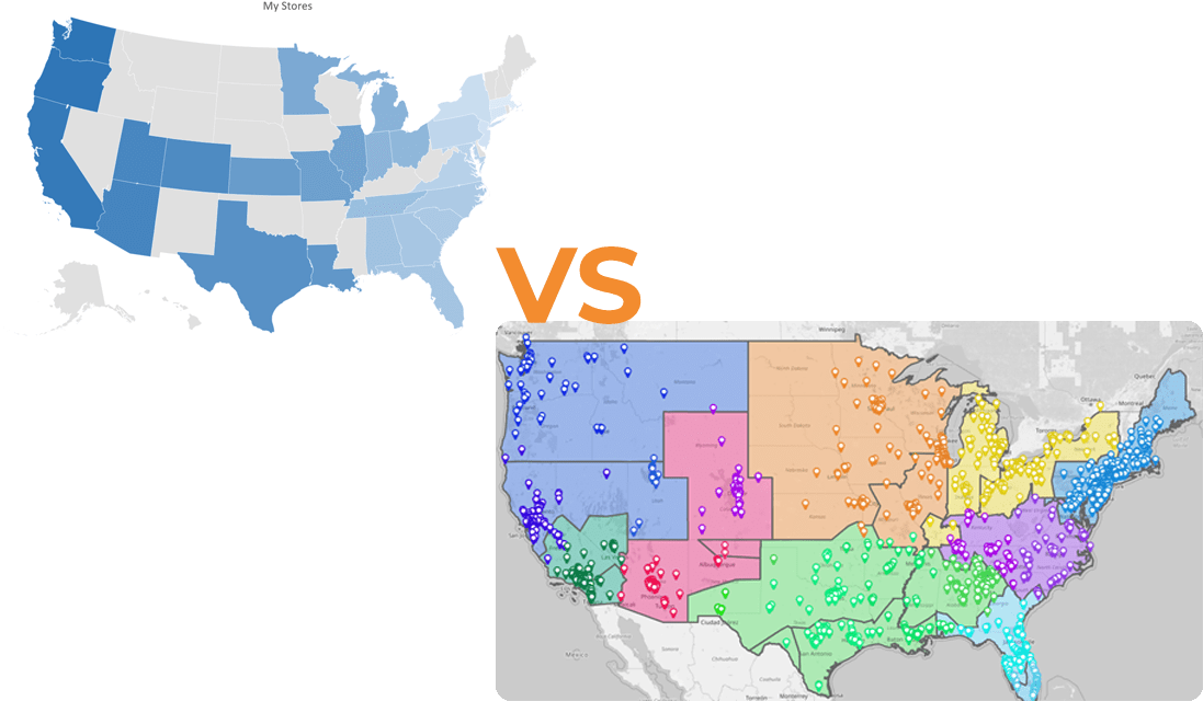 Excel territory map vs Mapline territory map