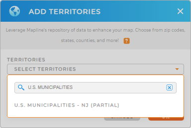 Add U.S. municipalities to your map in Mapline