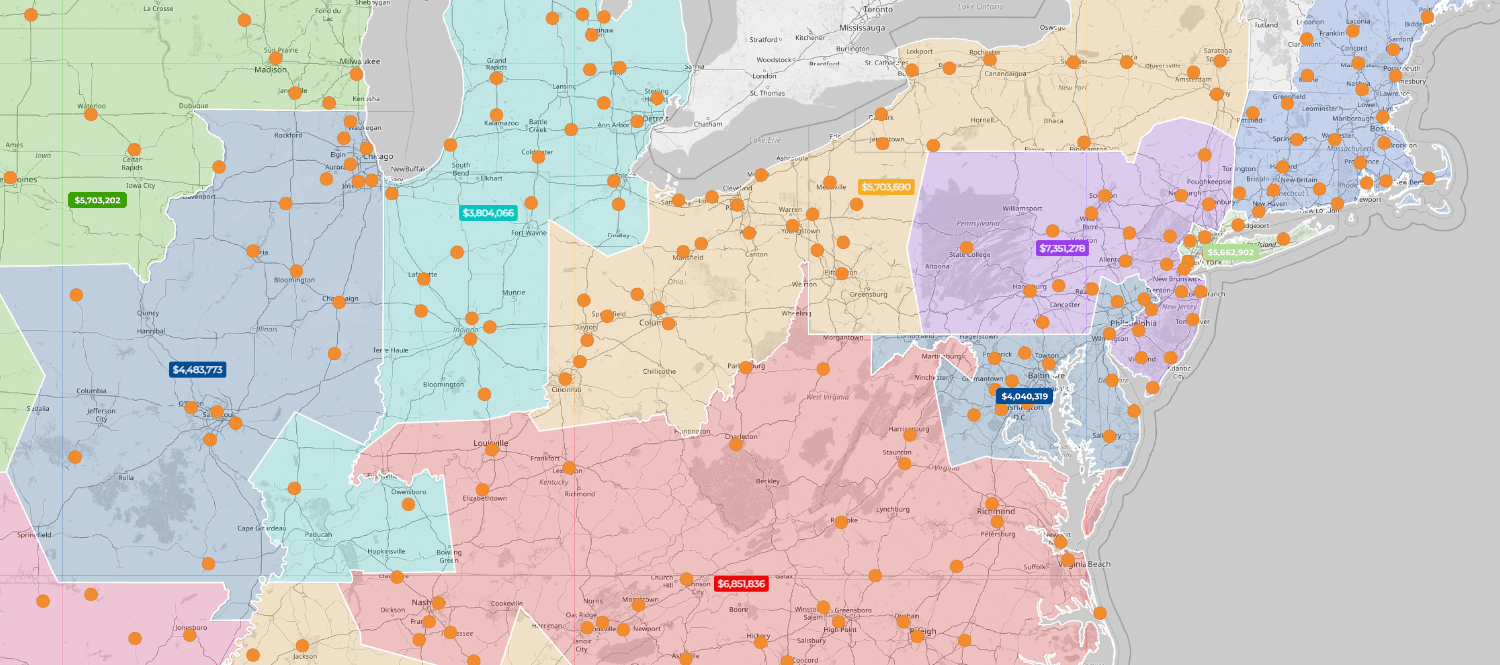 Build a custom territory map in seconds in Mapline