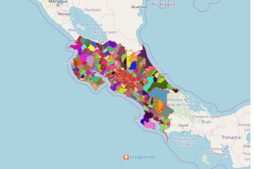Analyze Costa Rica Map Using Mapline's Territory Mapping Software