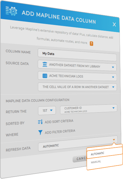 Auto-refresh your data in Mapline