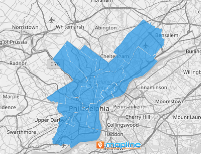 Map of Philadelphia Council Districts