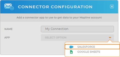 Add a new Connector for Salesforce in Mapline