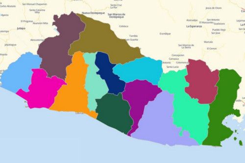 Map of El Salvador Departments