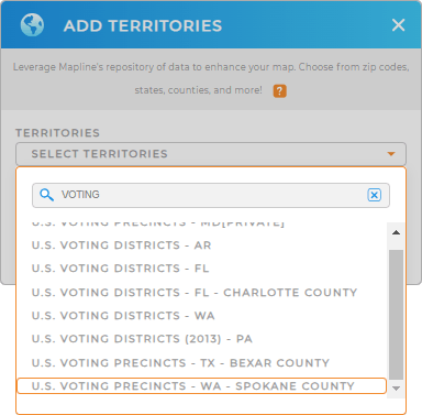 Add U.S. Voting Precincts to your map in Mapline