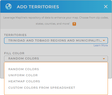 Color-code your Trinidad and Tobago regions and municipalities territory map in seconds