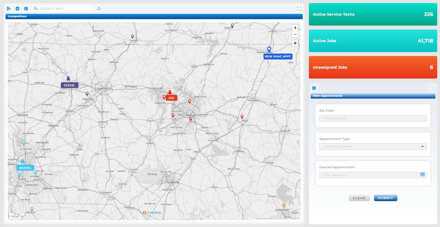 Make smarter scheduling decisions with Mapline's Geo Scheduling optimization software for businesses