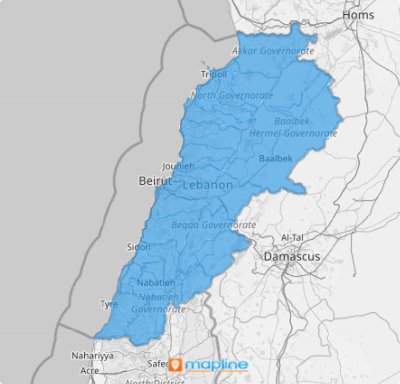 Map of Lebanon Districts