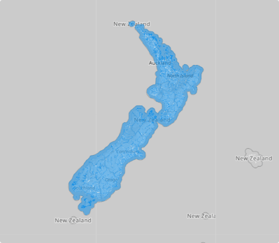 Map of New Zealand Statistical Areas