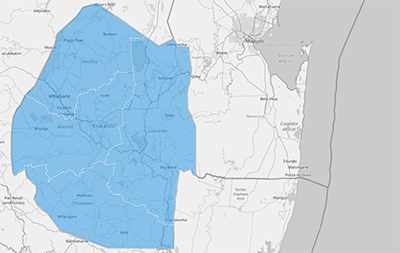 Map of Swaziland regions