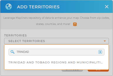 Add Trinidad and Tobago regions and municipalities to your map in Mapline