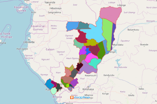 Map of Congo Brazzaville by Mapline’s Territory Mapping Software