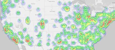 Plot locations on a map with free tools in Mapline