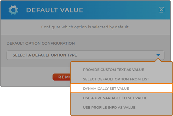 Screenshot of the Default Values lightbox in Mapline Forms