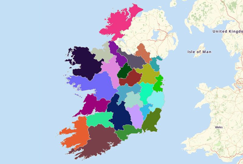County Map of Ireland