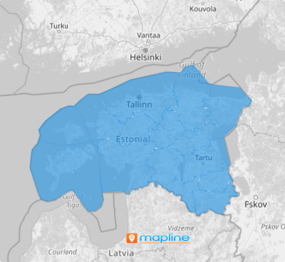 Map of Estonia Counties