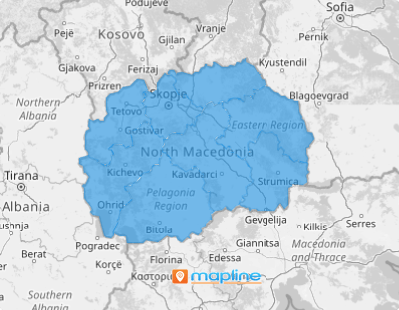Map of North Macedonia regions