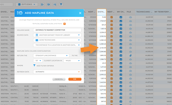 Analyze competitors by proximity