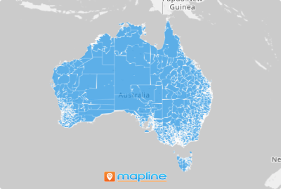Map of Australian postal codes