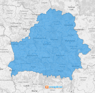 Map of Belarus districts