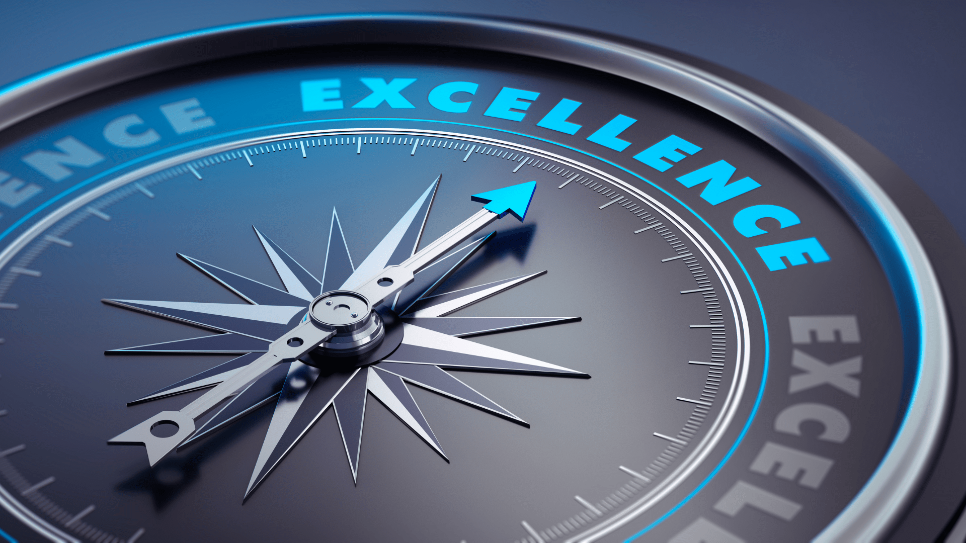 Compass pointing to 'Excellence'