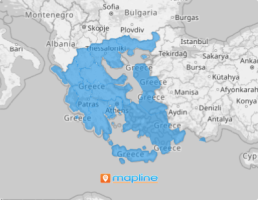 Map of Greece regions