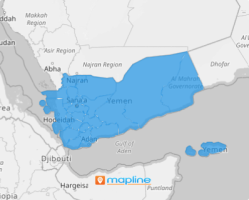 Yemen Governorates map