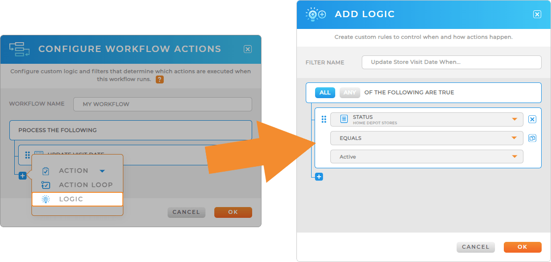 Workflow logic: add new row to dataset