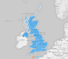 Map of U.K. postcode areas