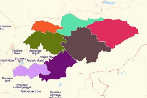 Map of Kyrgyzstan Regions
