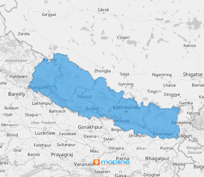 Nepal Regions - Mapline