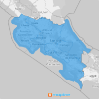 Map of Costa Rica provinces